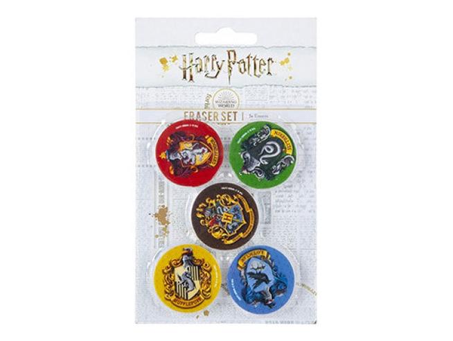 Set Gomme Da Cancellare 5Pz Harry Potter Hogwarts Crests - Sr73105 Set Gomme Da Cancellare 5Pz Harry Potter Hogwarts Crests - Sr73105